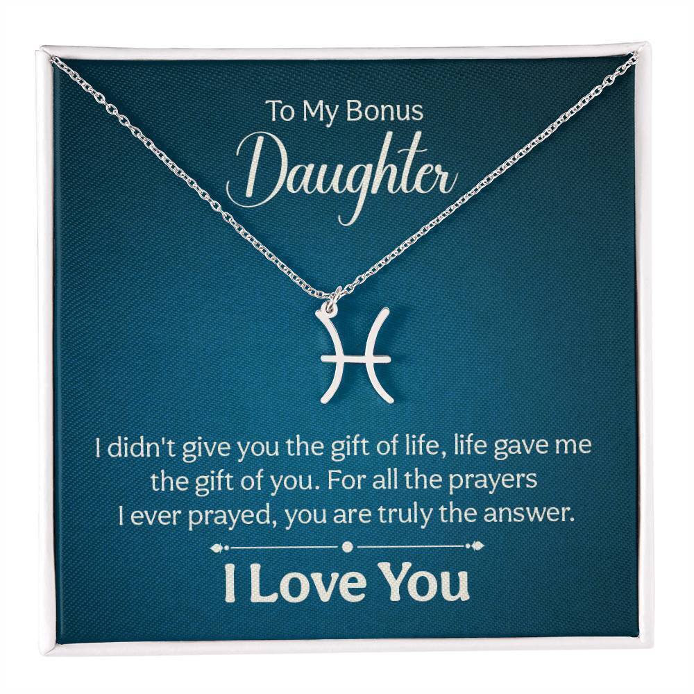 Gift of Life Pisces Zodiac Necklace Silver Tone Standard Box